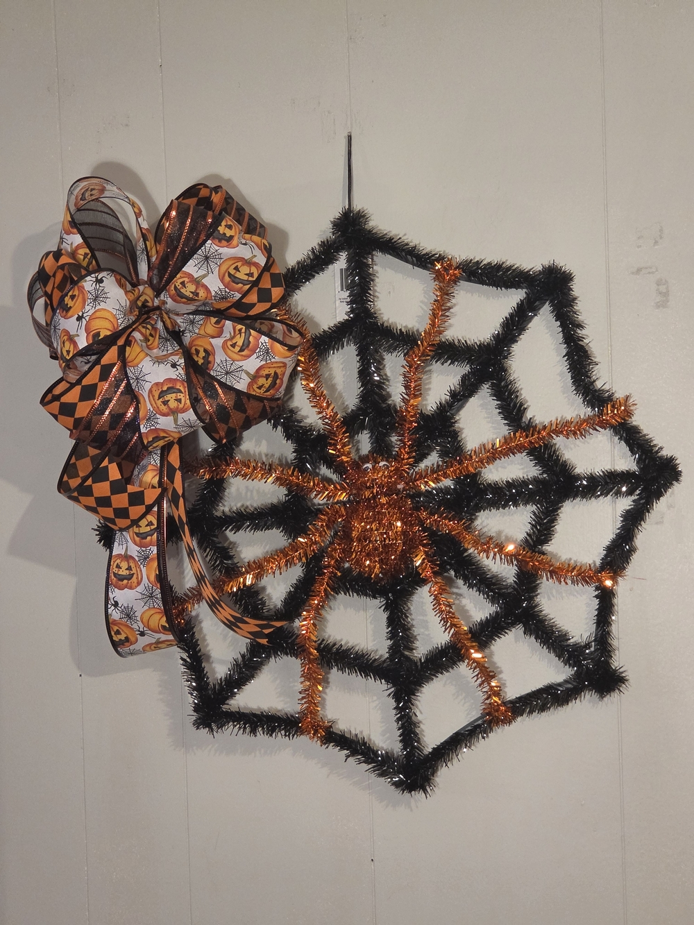 Halloween Spider Web Decor - Black and Orange